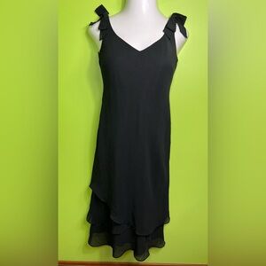 Evan Picone Dress Black Sleeveless Layered Fairy Grunge 90s Whimsigoth size 4